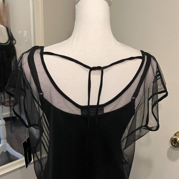 NWT INC Black Jubilant 2 piece Sheer Sequin Top with Built in Camisole, Size M - Picture 13 of 16